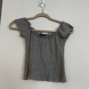Brandy Melville gray off shoulder tee